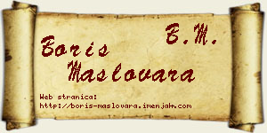Boris Maslovara vizit kartica